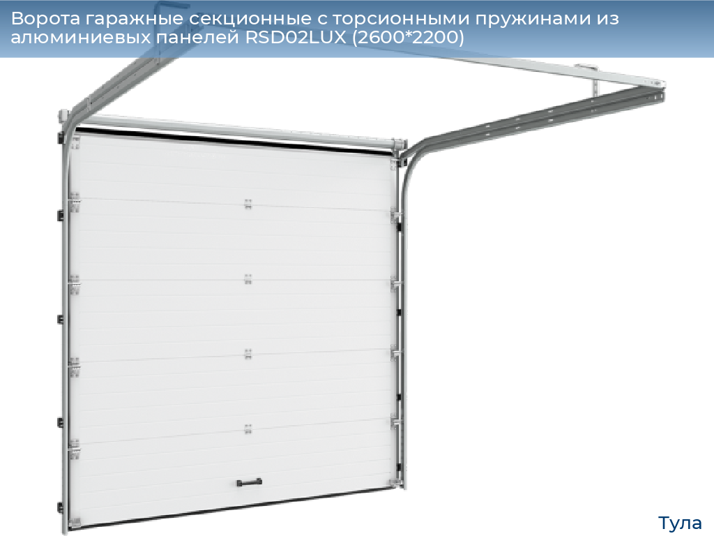 Ворота гаражные секционные с торсионными пружинами из алюминиевых панелей RSD02LUX (2600*2200), tula.doorhan.ru
