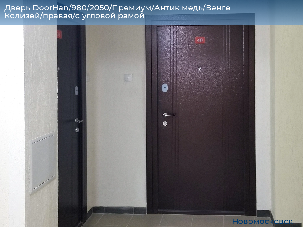 Дверь DoorHan/980/2050/Премиум/Антик медь/Венге Колизей/правая/с угловой рамой, novomoskovsk.doorhan.ru