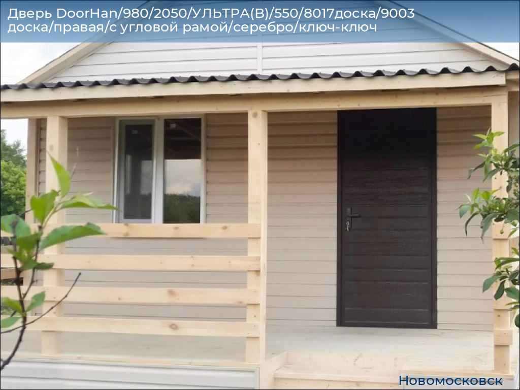 Дверь DoorHan/980/2050/УЛЬТРА(B)/550/8017доска/9003 доска/правая/с угловой рамой/серебро/ключ-ключ, novomoskovsk.doorhan.ru