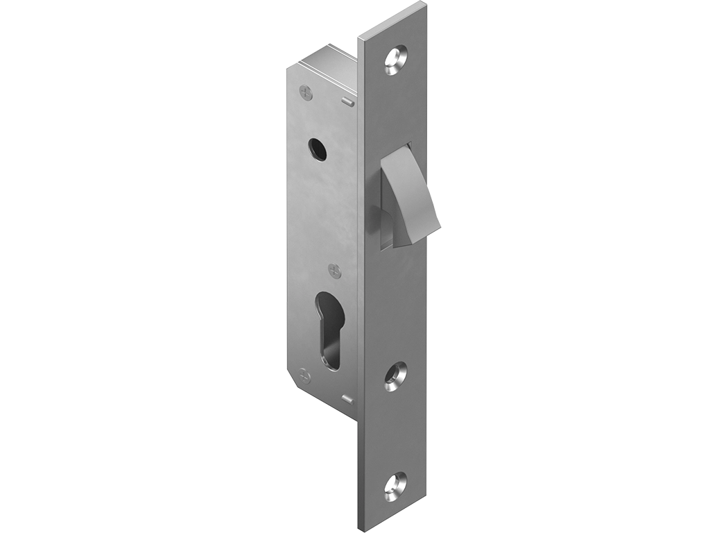 Kalesb-1k — замок врезной с откидным ригелем в сборе с вертушкой (без ключа).